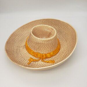 Vintage Whittier Ware  Western Cowboy Hat Chip & Dip Serving Bowl Cinqo De Mayo